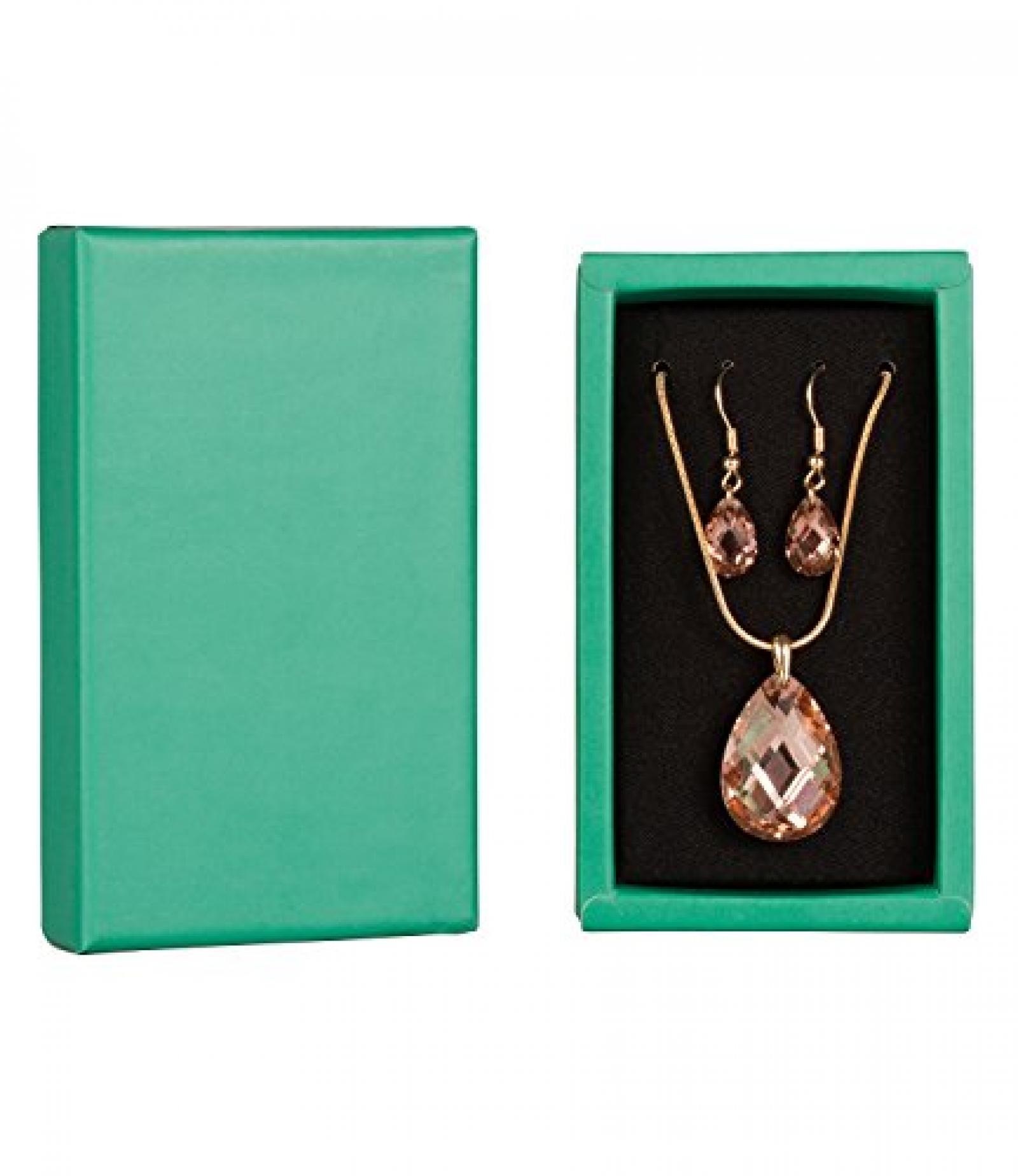 SIX "Xmas Sets" Geschenk Box mit Kette & Ohrhängern, gold, rosa, Kristall (388-239) 